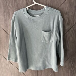 Cat & Jack Green Waffle Knit Long Sleeve Oversized Top
